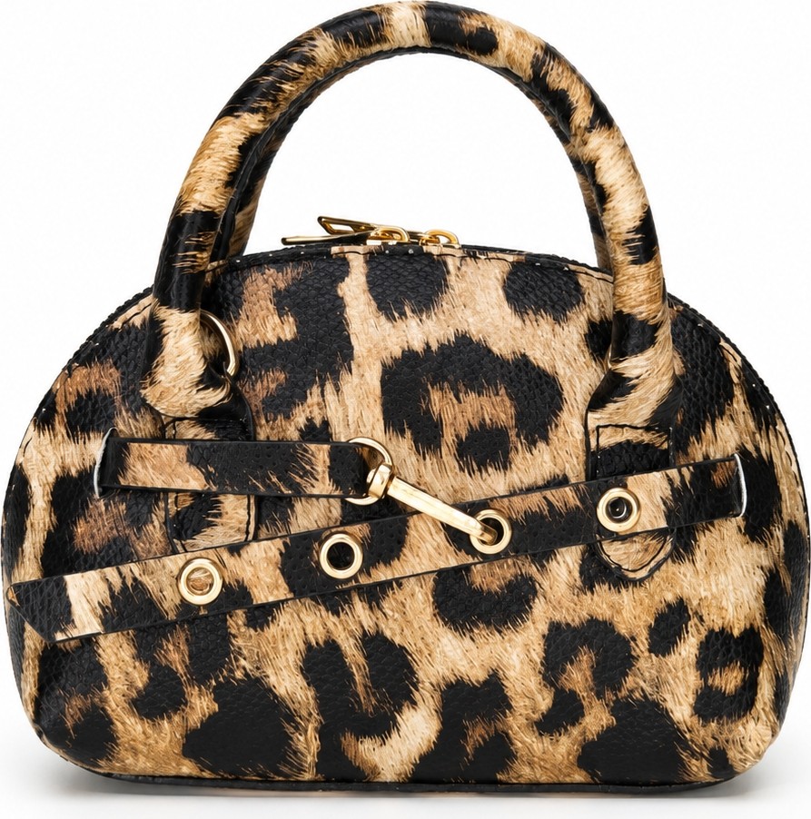 By Kübra Leopar Kemer Detaylı Mini Omuz Çantası