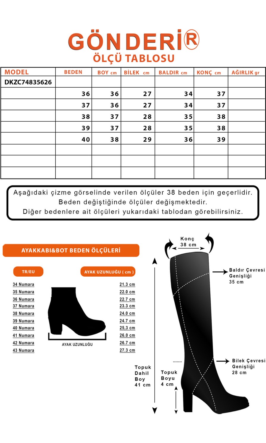 Gönderi(r) Kadın Nude Fermuarlı Termo Taban Çizme görsel 7
