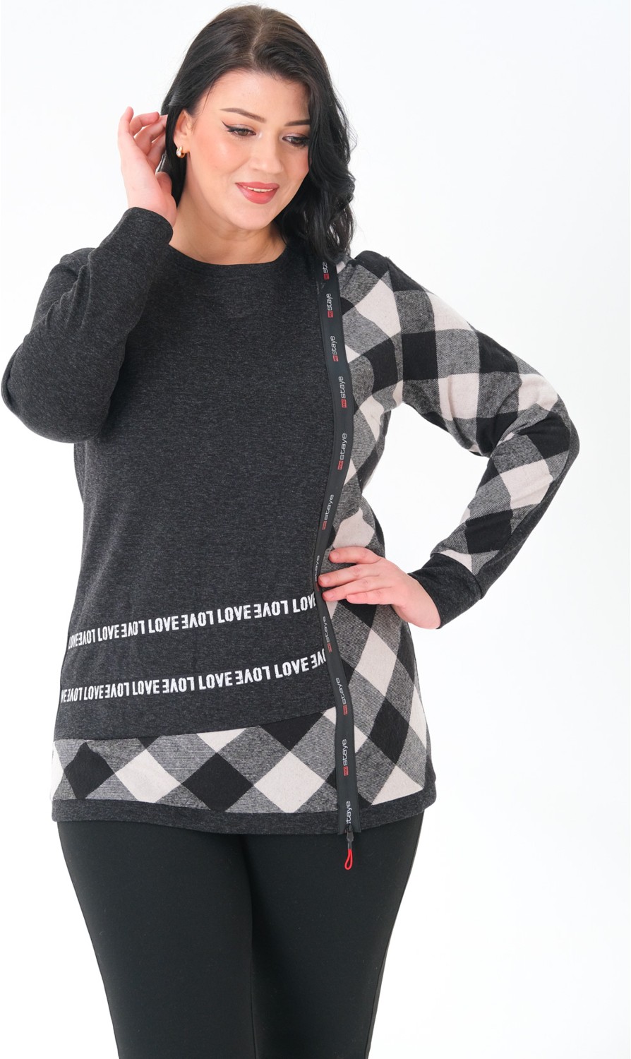 Lady Majestic Büyük Beden Sweatshirt görsel 3