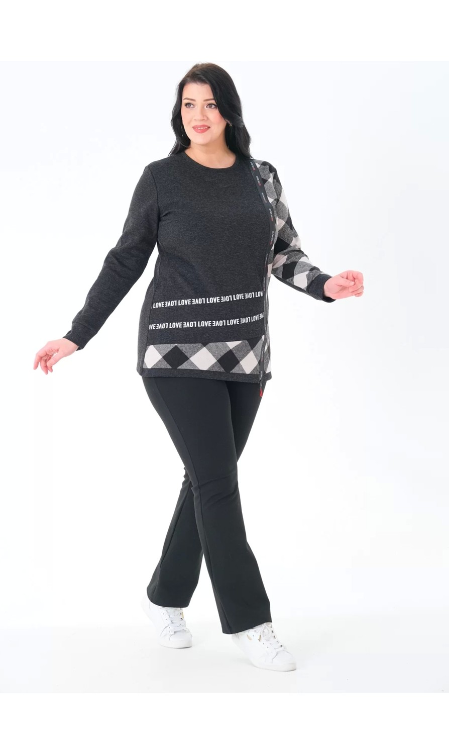 Lady Majestic Büyük Beden Sweatshirt görsel 4