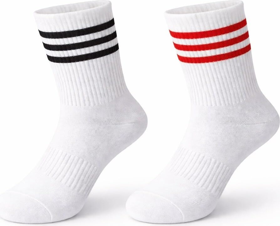 Die Grup Plus Scorpion Unisex Beyaz Tenis Çorabı | Çizgili, Pamuklu Uzun Spor Çorabı - Beyaz 40-44