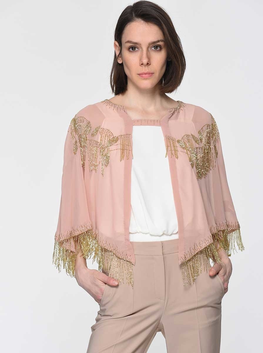 ROMAN Püsküllü İşlemeli Bolero Standart Renk Y1962114_089 görsel 2