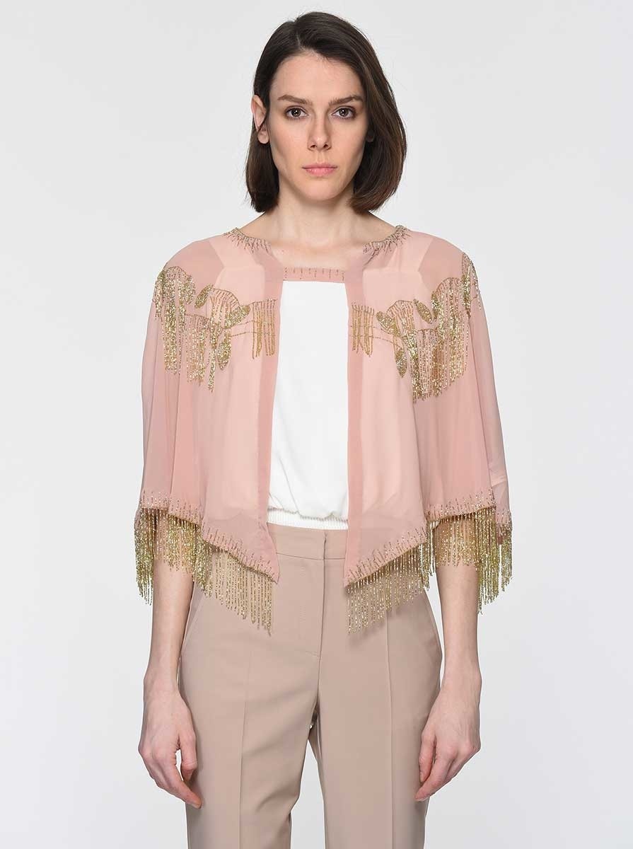 ROMAN Püsküllü İşlemeli Bolero Standart Renk Y1962114_089 görsel 3