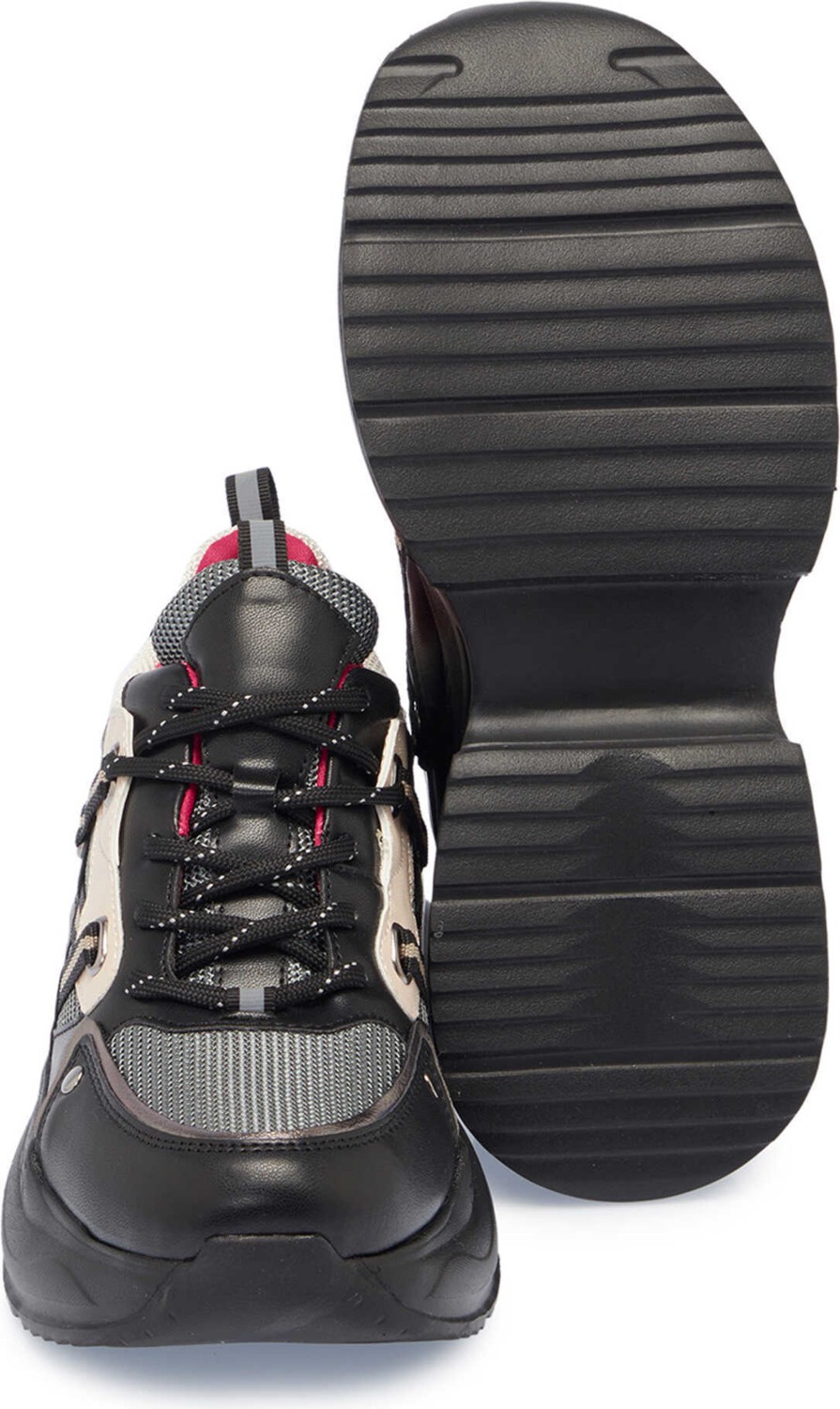 Tergan Siyah Vegan Kadın Sneaker - K25I1AY67827-O3C görsel 4