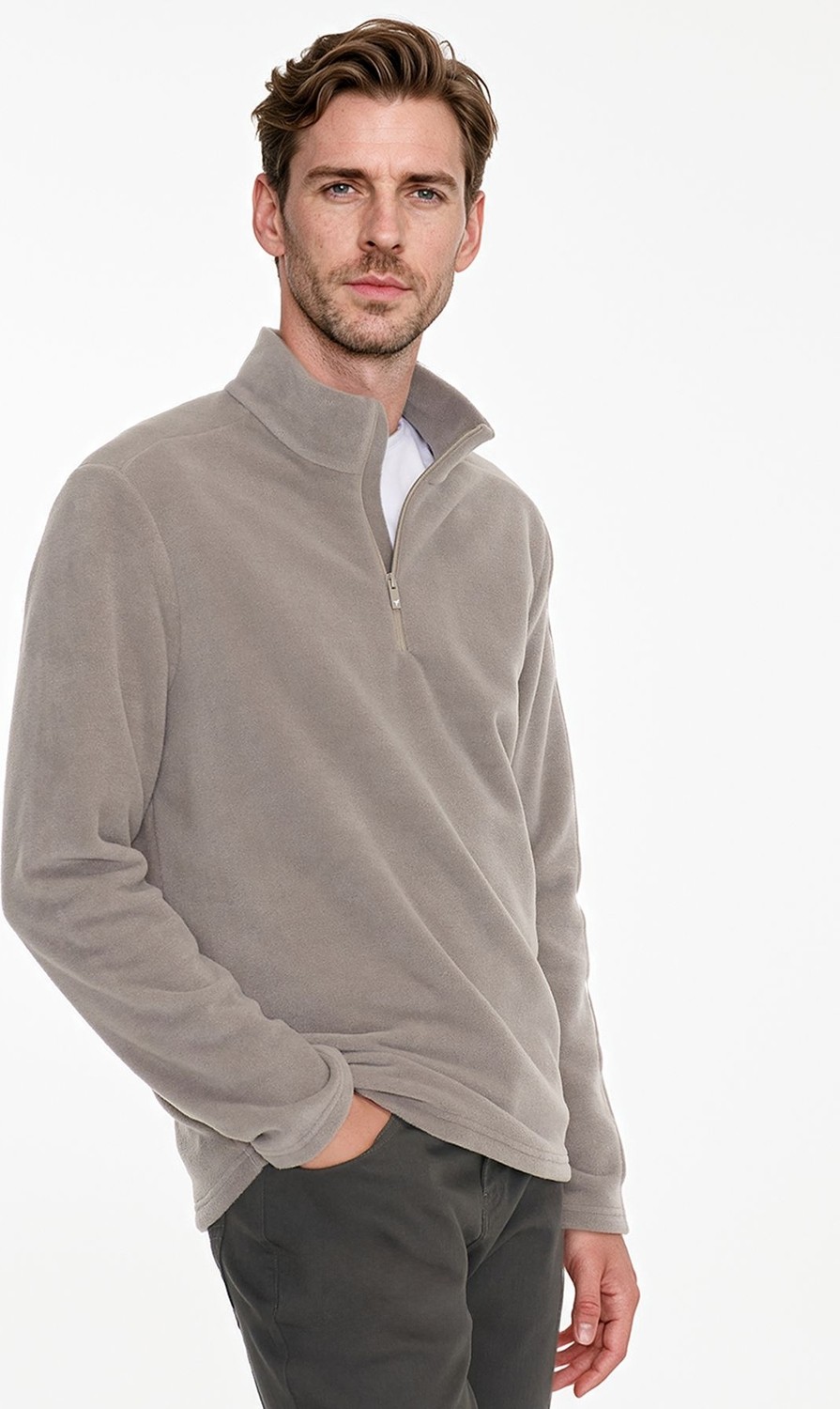 Altınyıldız Classics Erkek Siyah Anti-pilling Tüylenme Yapmayan Standart Fit Dik Yaka Soğuk Geçirmez Polar Sweatshirt