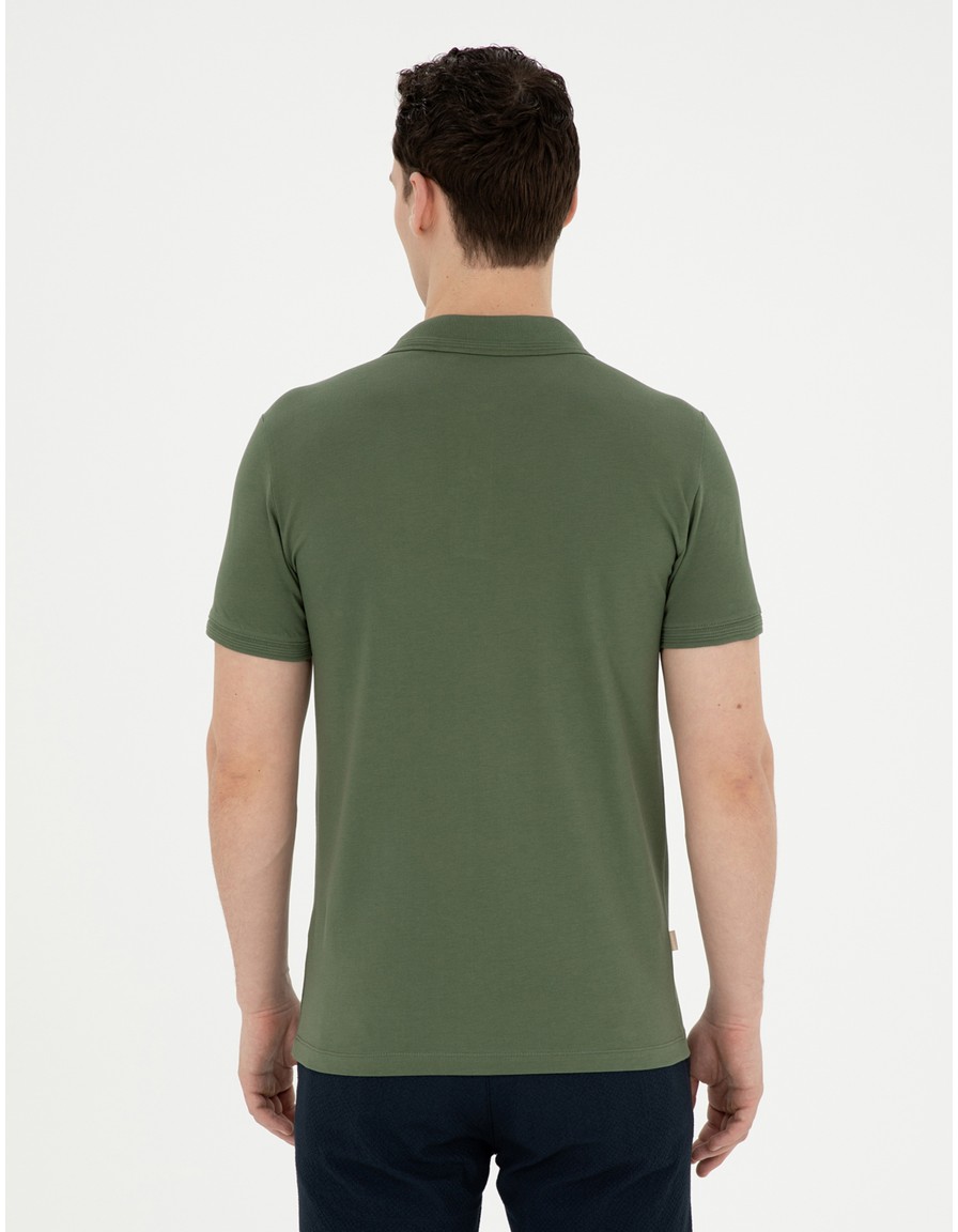 Pierre Cardin Erkek Taş Slim Fit %100 Pamuk Polo Yaka Basic Tişört 50291625-VR049 görsel 7