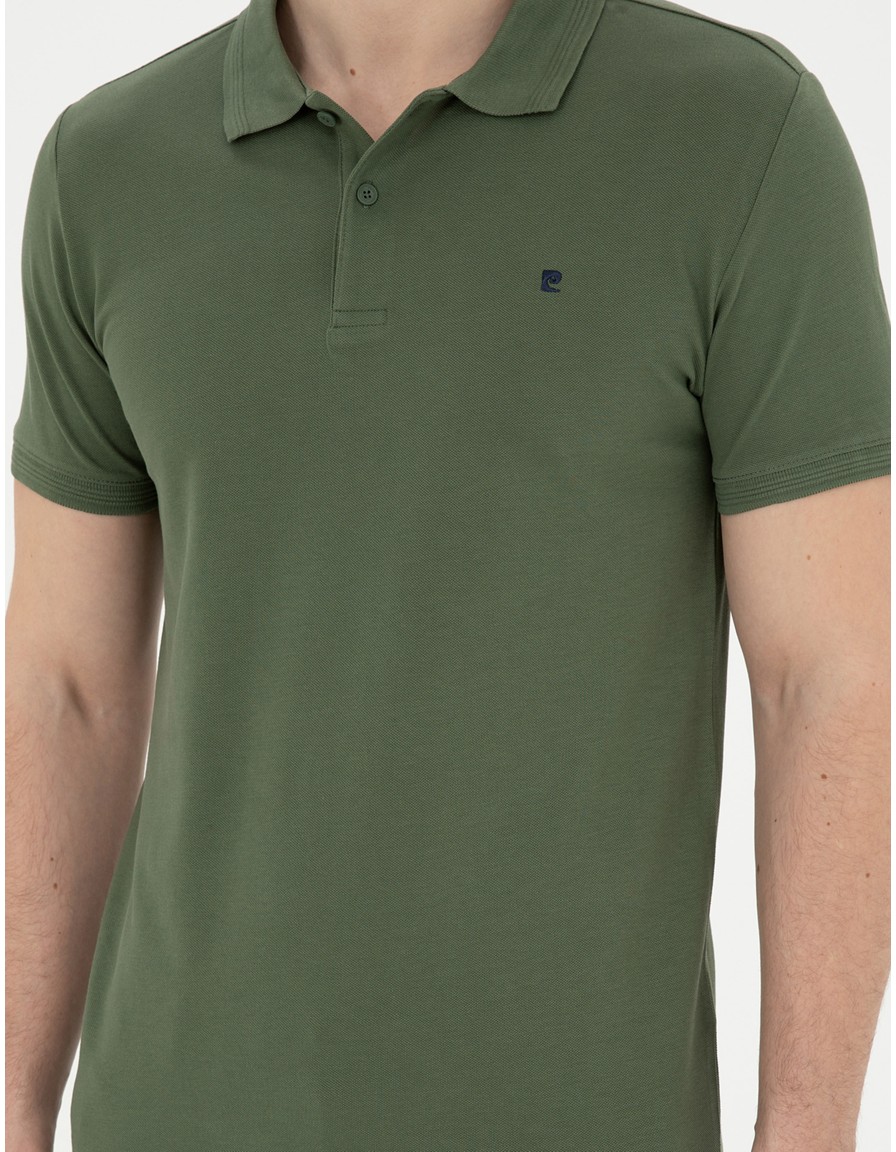 Pierre Cardin Erkek Taş Slim Fit %100 Pamuk Polo Yaka Basic Tişört 50291625-VR049 görsel 8