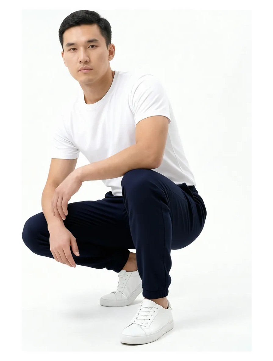 Baselco Kolay Ütülenebilir Slim Fit Kumaş Jogger Pantolon Erkek Düz Desenli Pamuk-Elastan Malzeme görsel 7