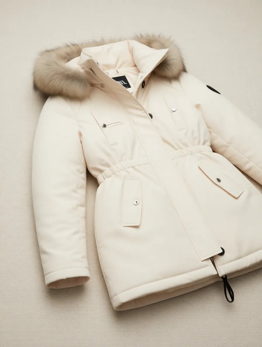 Only Kadın Kapüşonlu Ekru Parka Mont - 15304625 görsel 6