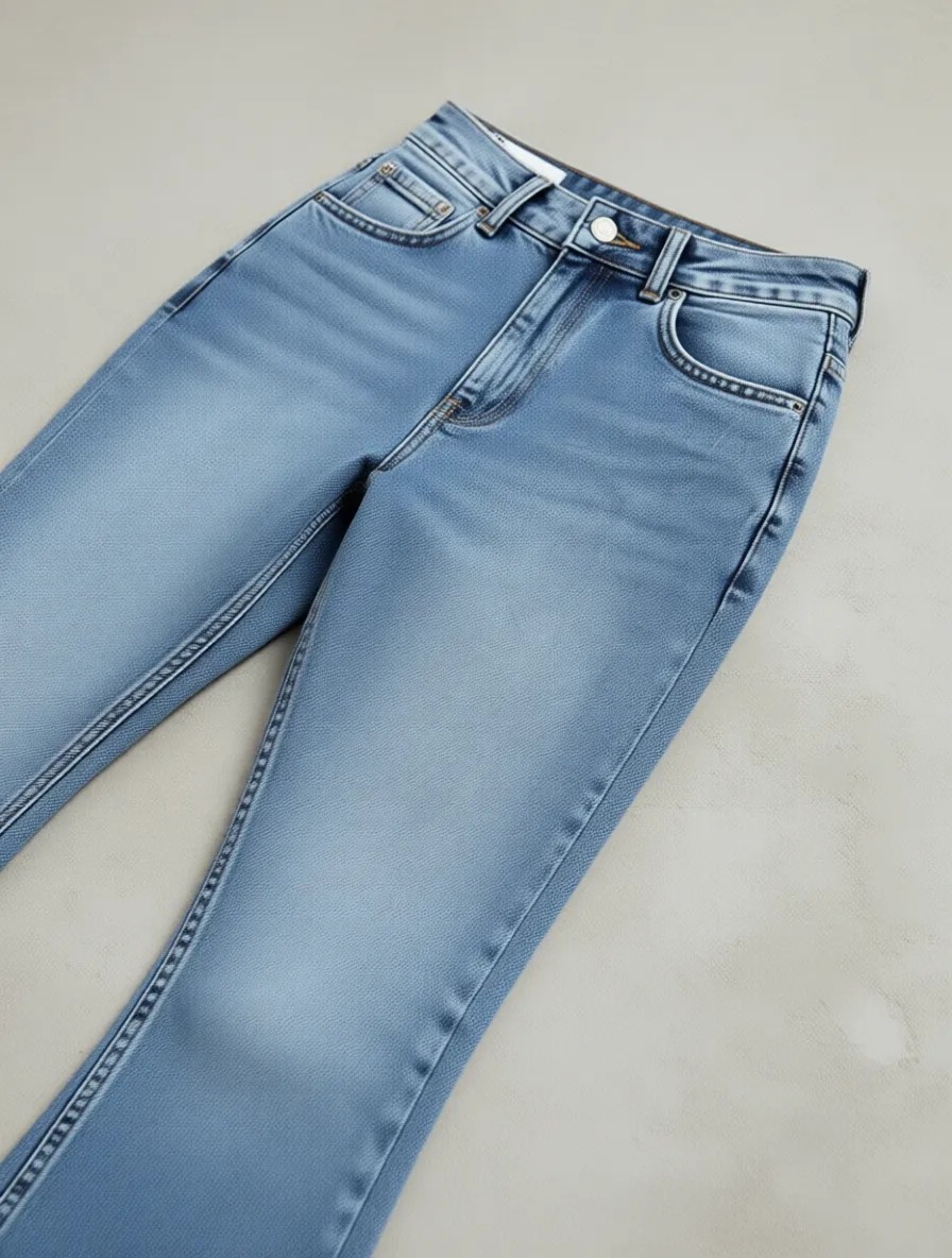 Polo State Kadın Ispanyol Paça Yırtmaçlı Jeans Mavi görsel 5