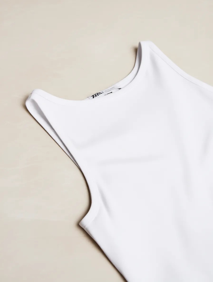 Dilvin 21048 Halter Yaka Top-Beyaz görsel 5