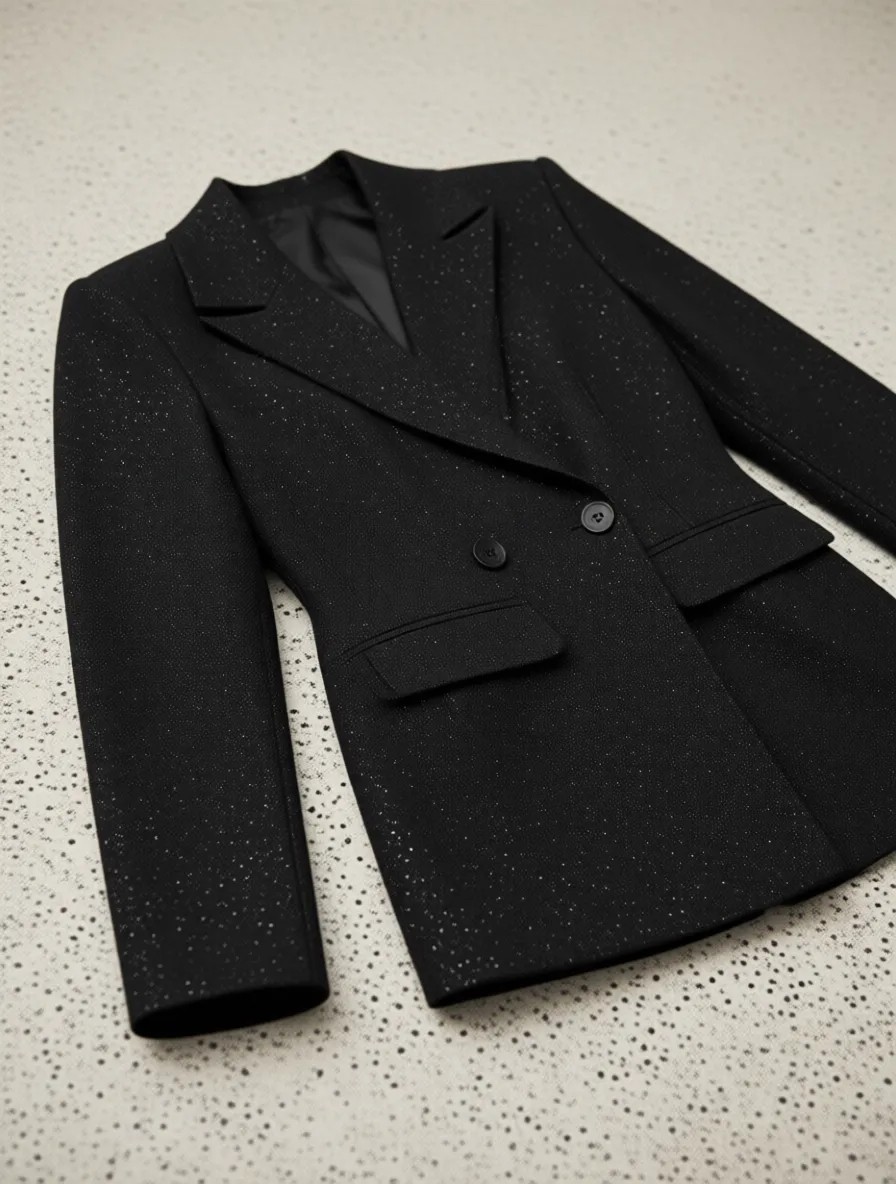 Seren Tekstil Tek Düğmeli Oversize Blazer Ceket görsel 8