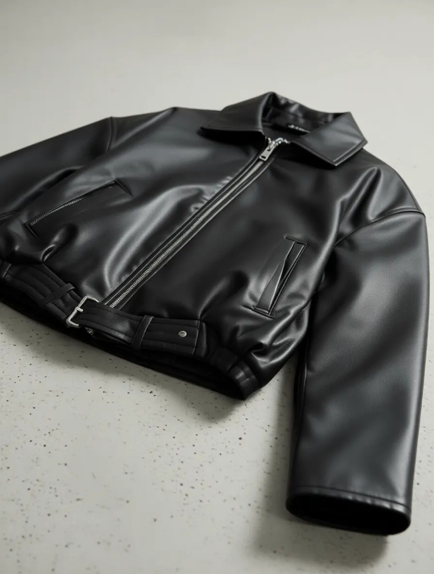 Vess Moda Içi Peluş Detaylı Kemerli Deri Ceket Içi Krem Peluş görsel 8