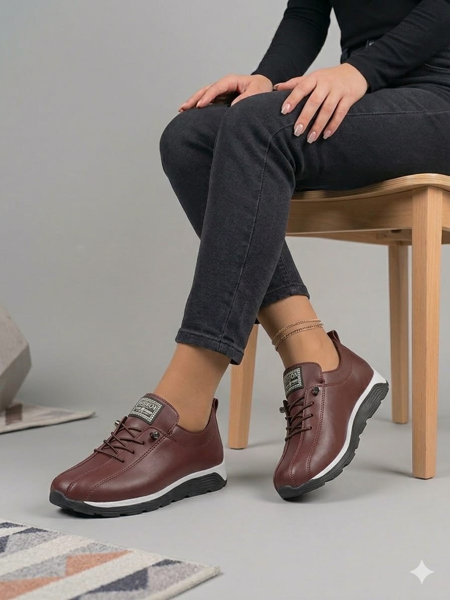 Decisivo Life Kadın Lastik Bağcıklı Ortopedik Taban Sneaker Spor Ayakkabı