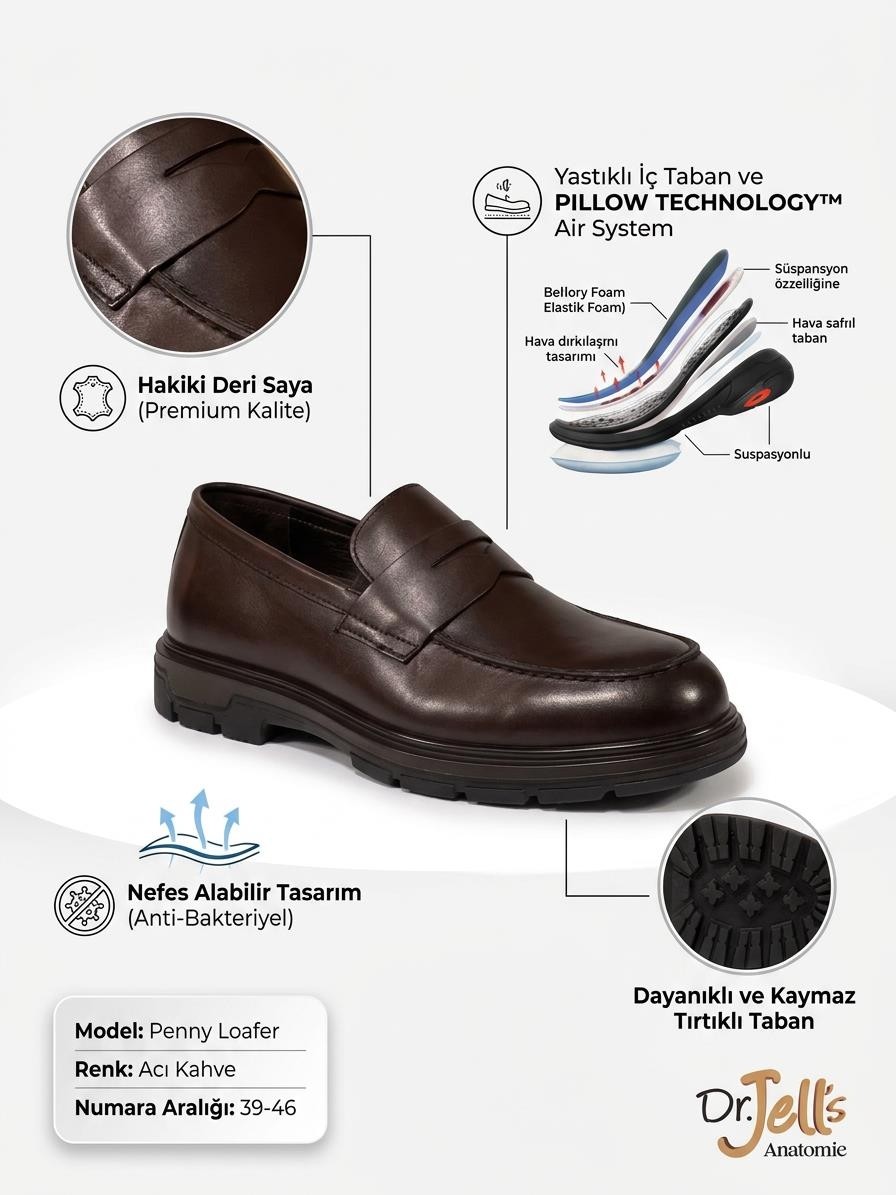 Komcero Dr.jells 6K3110-W2050 Erkek Hakiki Deri Anatomic Pıllow Technology Makosen Ayakkabı görsel 3