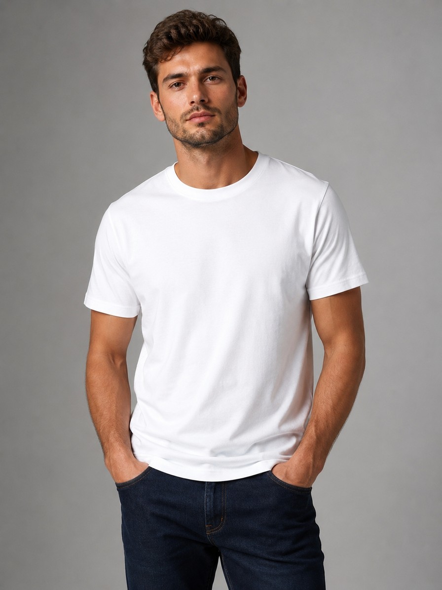 Me Selection 5'li Paket %100 Pamuk Unisex Basic Tişört görsel 4