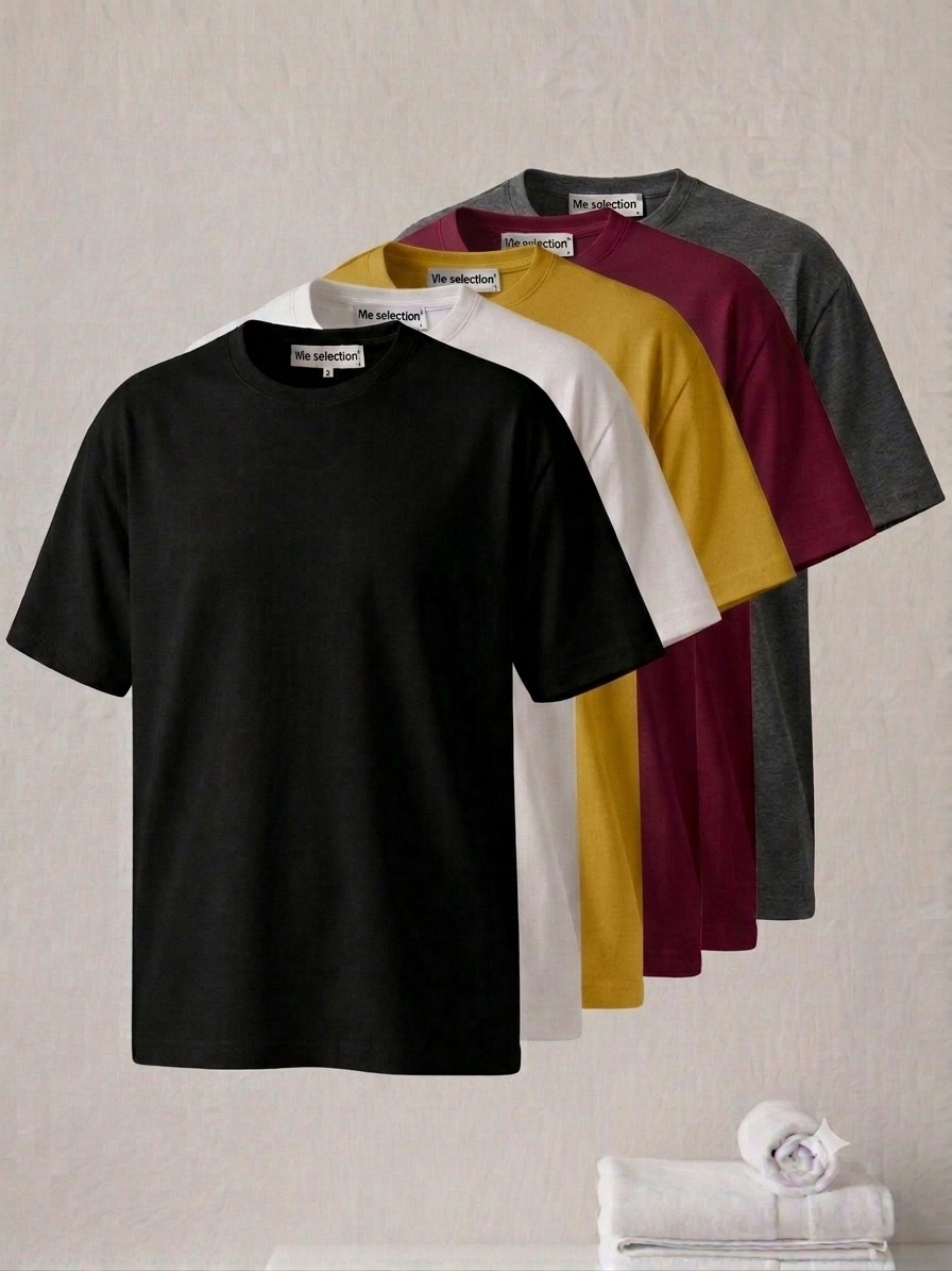 Me Selection 5'li Paket %100 Pamuk Unisex Basic Tişört