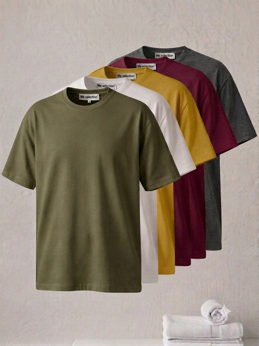 Me Selection 5'li Paket %100 Pamuk Unisex Basic Tişört