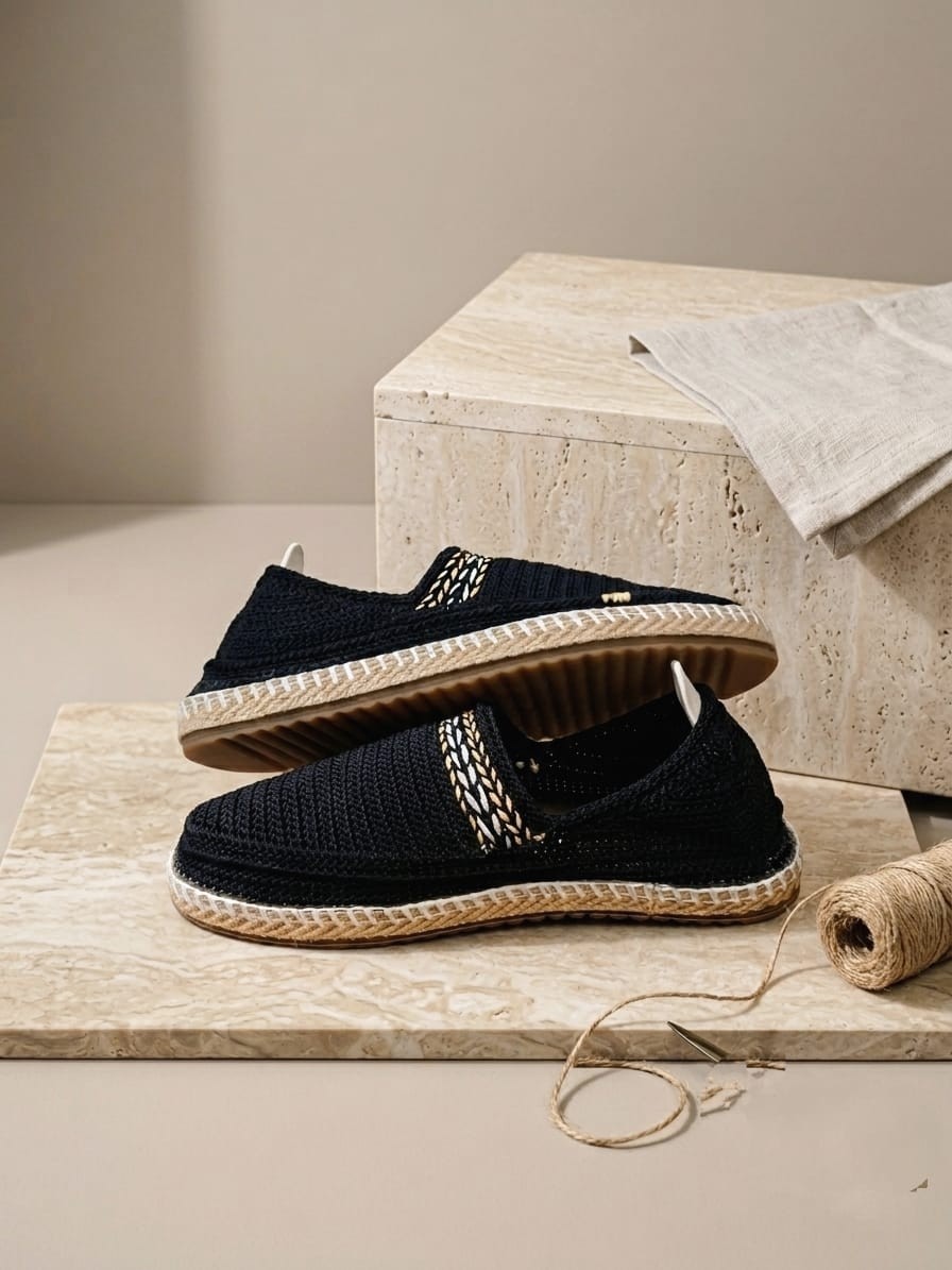 Orifkozmo %100 El Yapımı El Örgüsü Erkek Espadril & Hafif Casual Yazlık Ayakkabı görsel 4