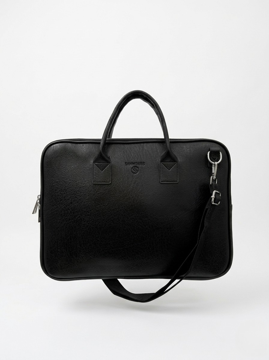 Sanmorris Unisex 15.6 inç Uyumlu Suni Deri Darbe Korumalı Laptop ve Evrak Çantası