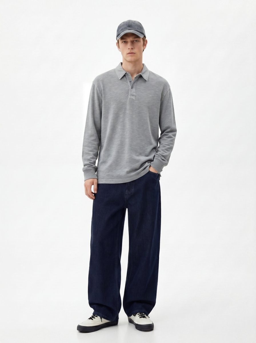 LTB Kısa Kollu Faded Fabric Gri Sweatshırt