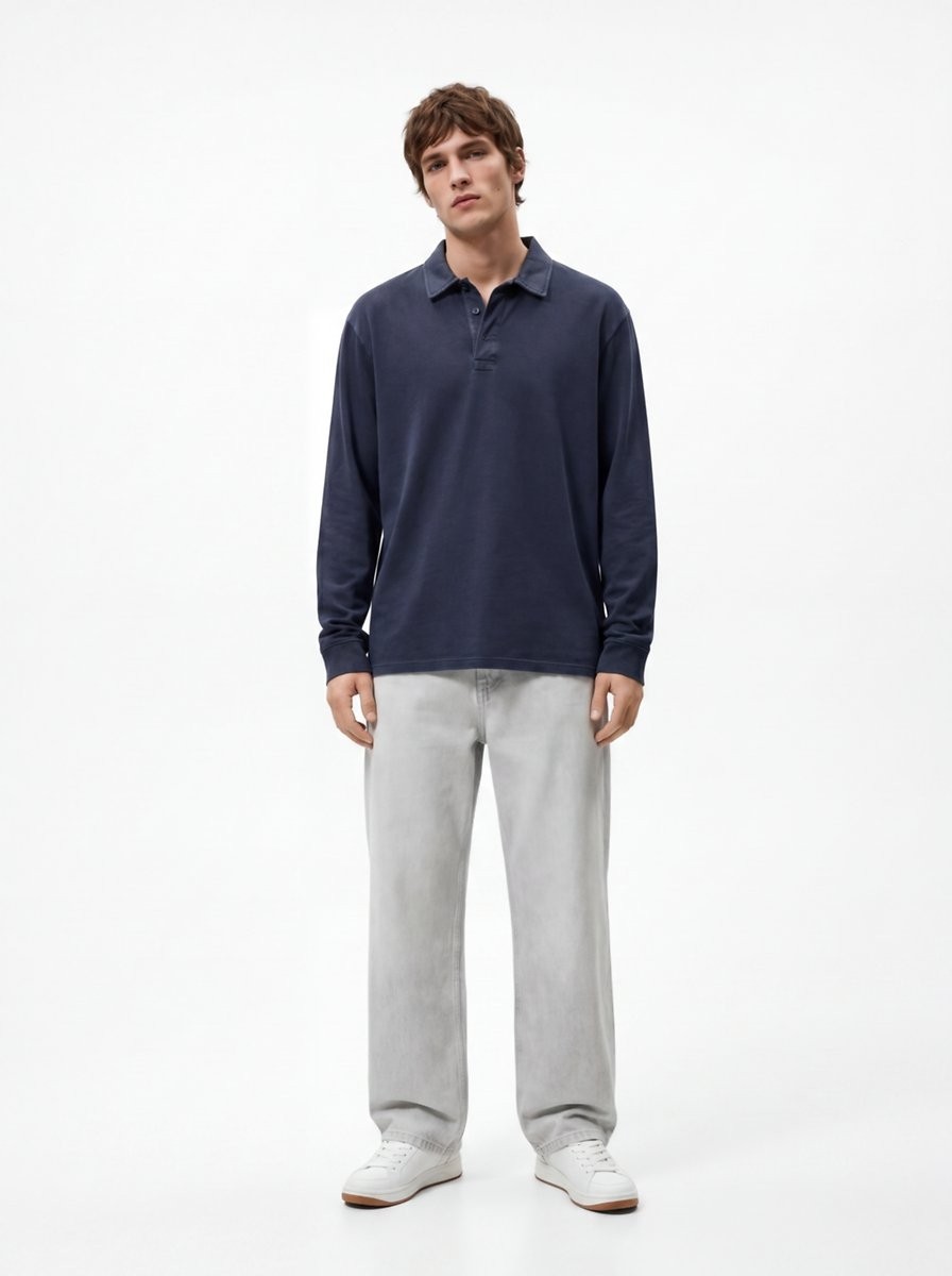 LTB Kısa Kollu Faded Fabric Lacivert Sweatshırt