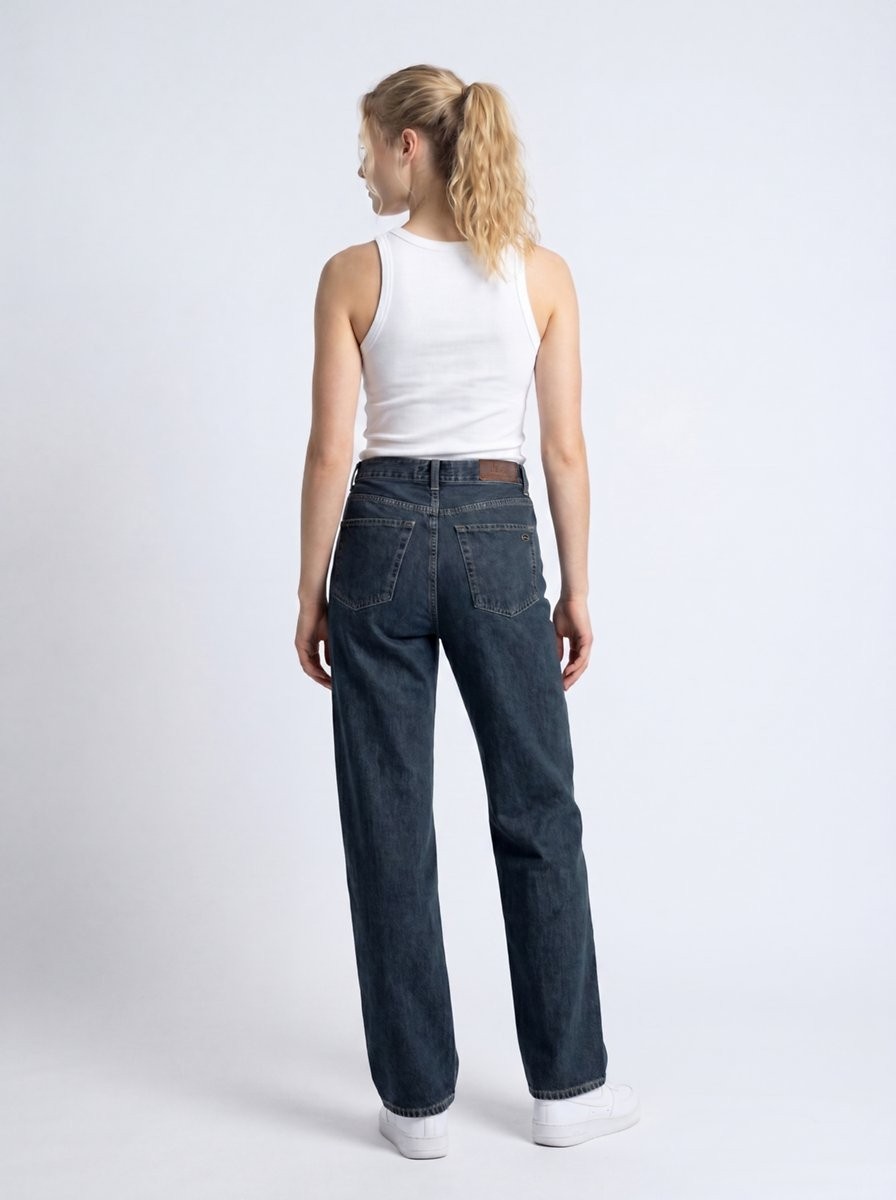 LTB Vıenne Zıp Fermuarlı Straight Dark Indigo Jean Pantolon görsel 2