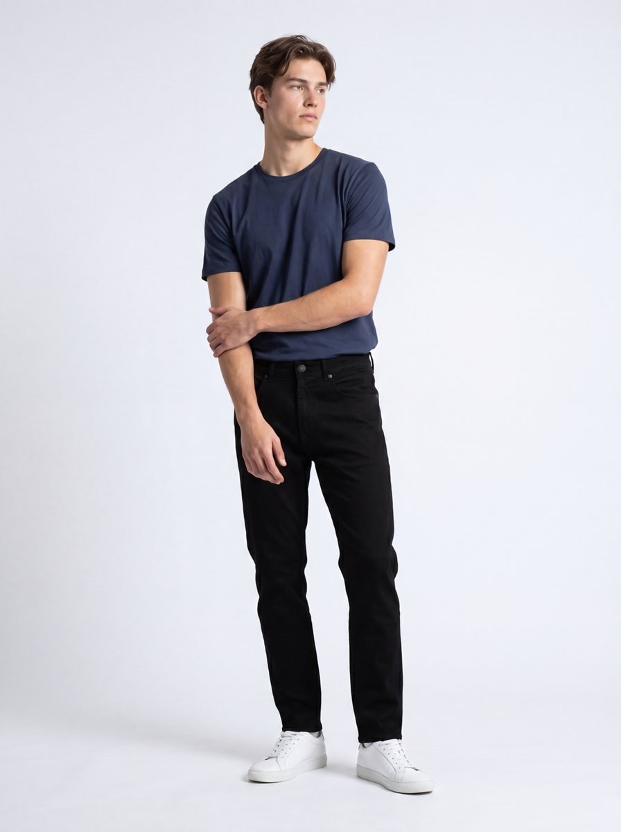 LTB Renar L Tapered Slim Orta Bel Siyah Jean Pantolon