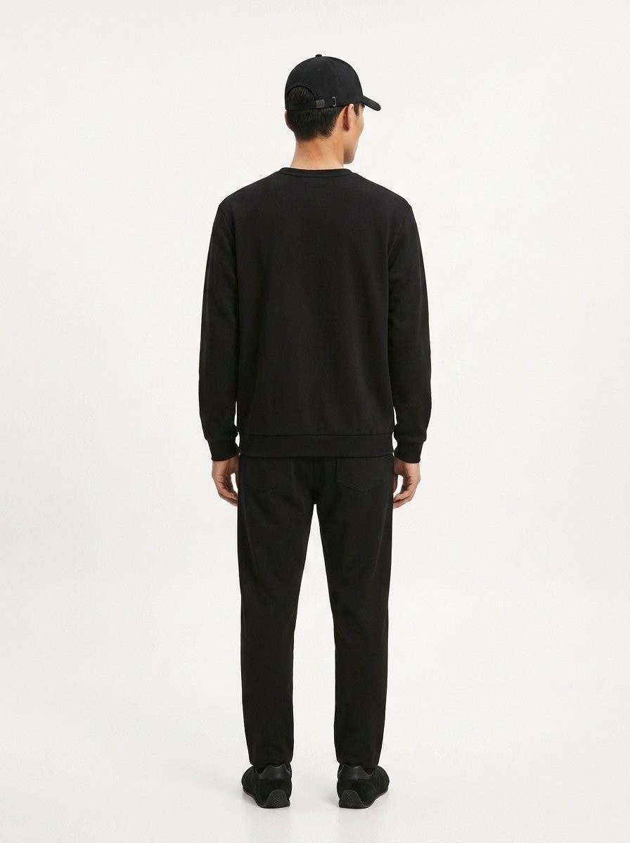 LTB Regular Fit Basic Bisiklet Yaka Siyah Sweatshırt görsel 2