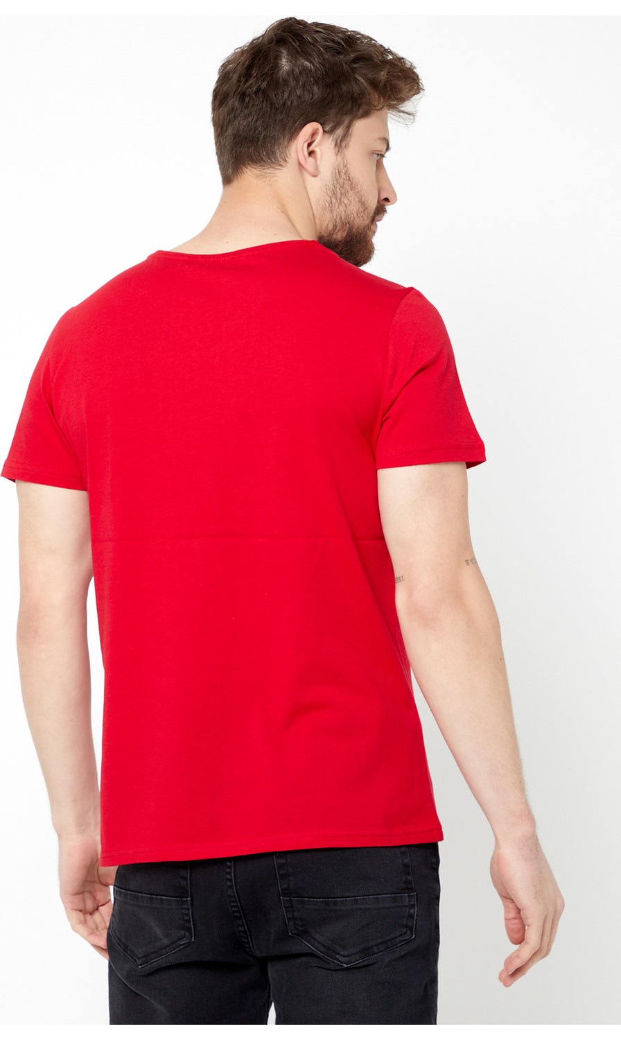 Mmetalic Metalıc Erkek Haki Pamuklu Kısa Kollu V Yaka T-Shirt görsel 3