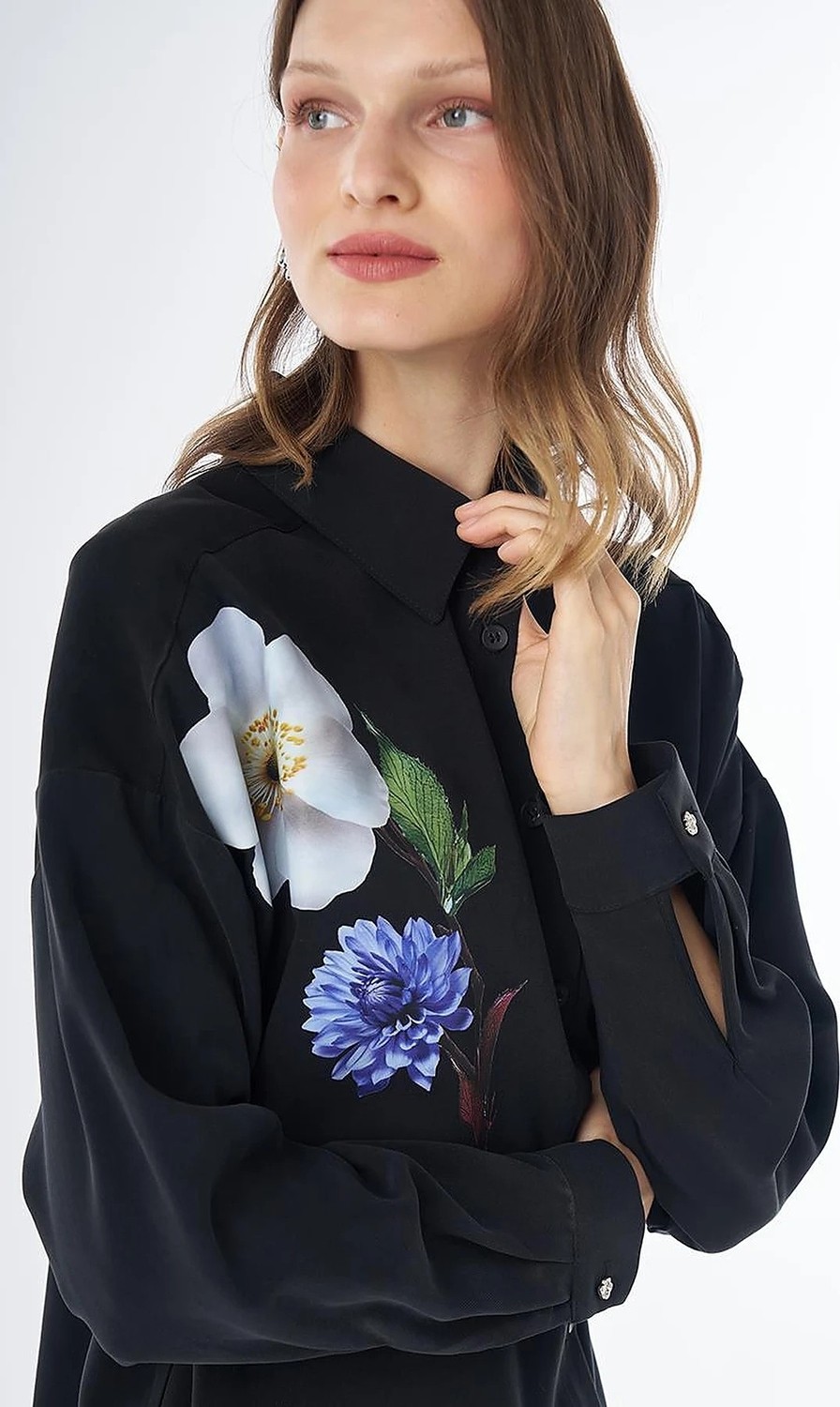 Kayra Floral Baskı Rayon Tunik 21013 görsel 7