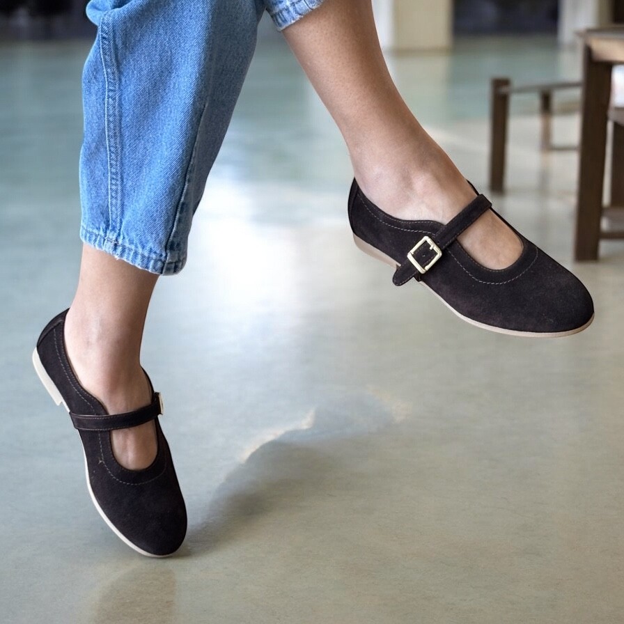 Ne&Ve Shoes Neve Shoes Kahve Süet Deri Tokalı Babet görsel 5