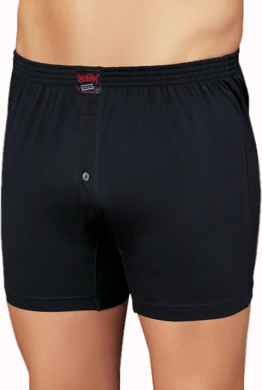 Şahinler Pamuklu Erkek Boxer 6'lı Paket Siyah Renkli Desensiz Konforlu Paça Tipi E010