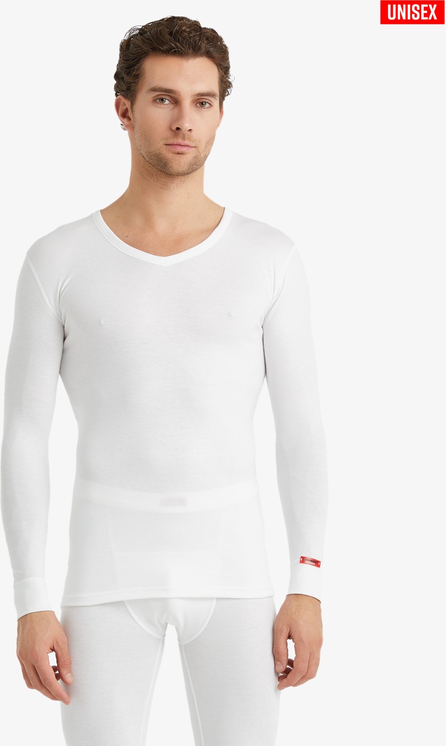 Blackspade Unisex Termal Içlik V Yaka Uzun Kollu Beyaz - Isı Tutucu Kışlık Iç Giyim 1257 görsel 8