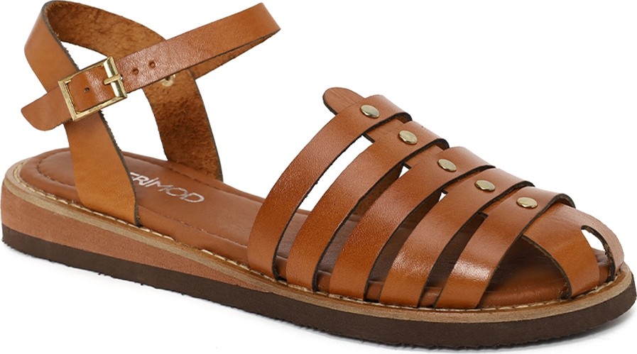 Derimod Kadın Taba Tokalı Deri Bodrum Sandalet 26SFD333218 görsel 7