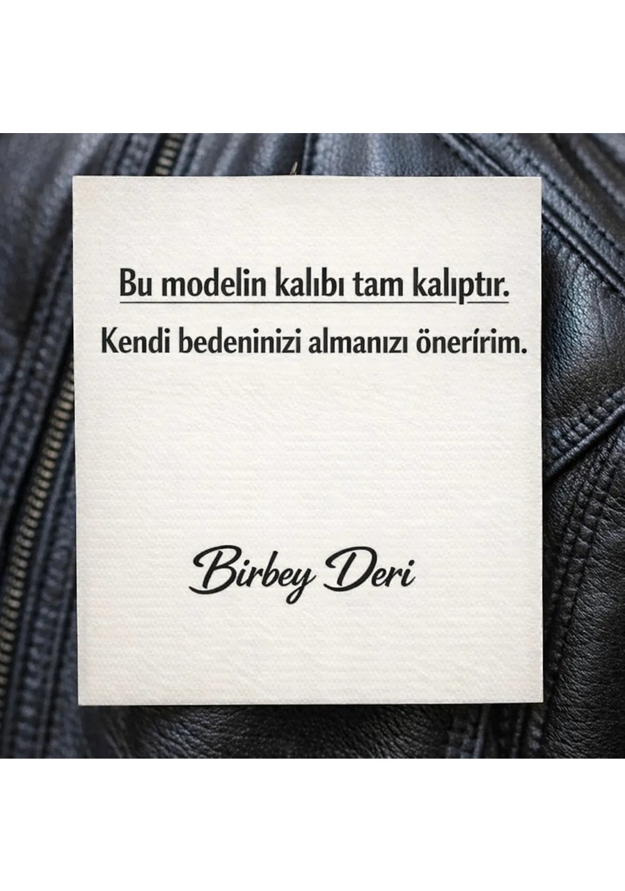 Moda Erkek Kahverengi Fermuarlı Cepli Hakiki Kuzu Derisi Şişme Deri Ceket Mont görsel 3