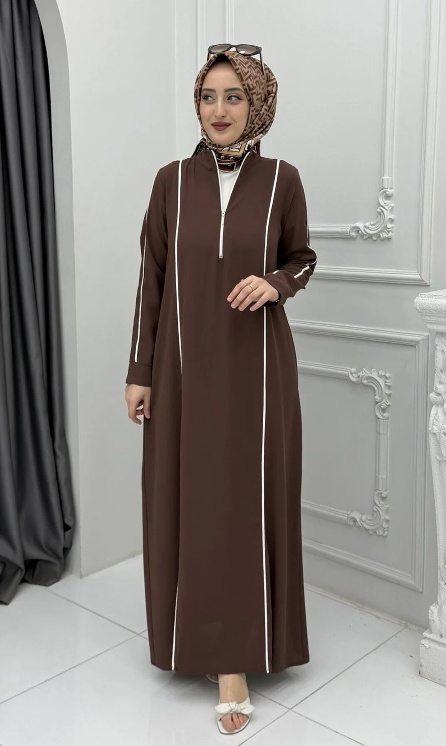 Derya Elbise Kahverengi görsel 2