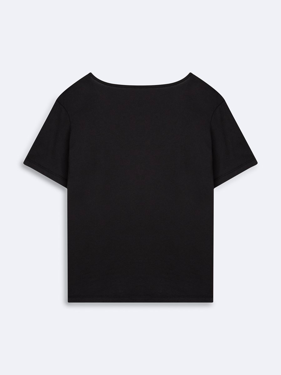 LTB V Yaka Basic Siyah T-Shırt görsel 2