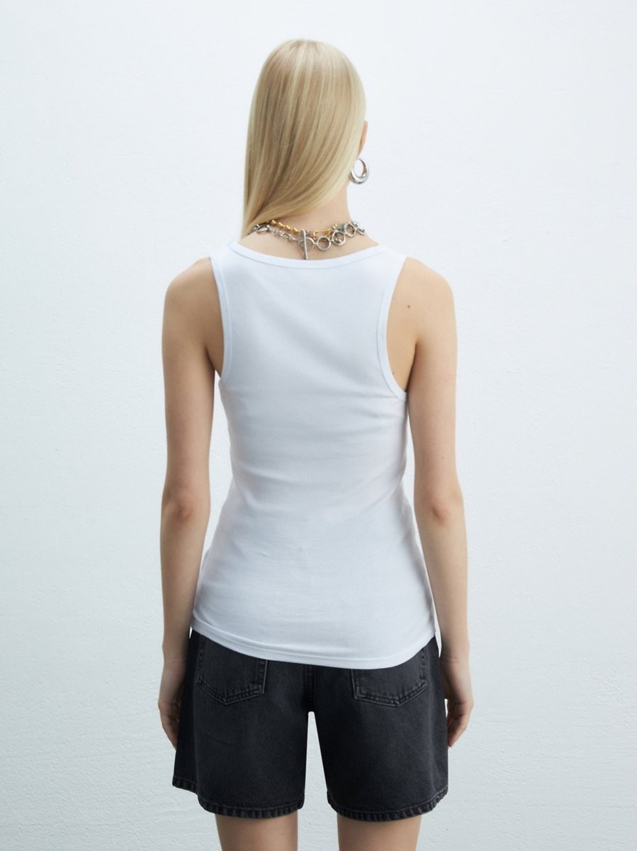 LTB Fitilli Yuvarlak Yaka Basic Beyaz Atlet görsel 2