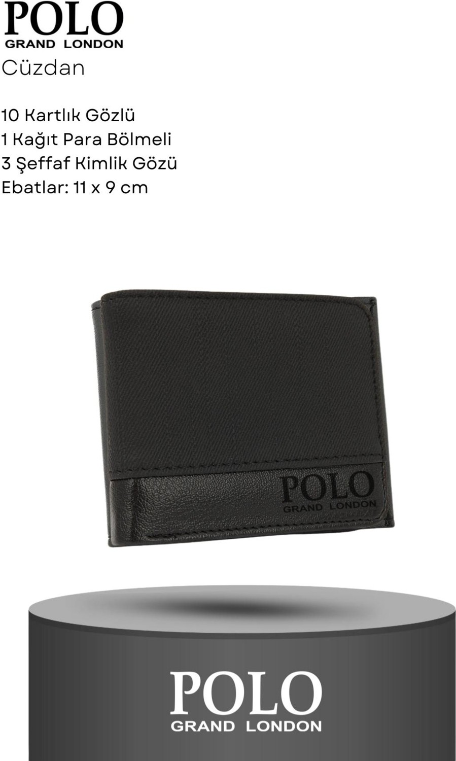 POLOGRAND London Polo Grand Polo London Erkek Cüzdan Kemer Seti 2'li Hediye Kutulu Siyah Deri Şık Tasarım görsel 4