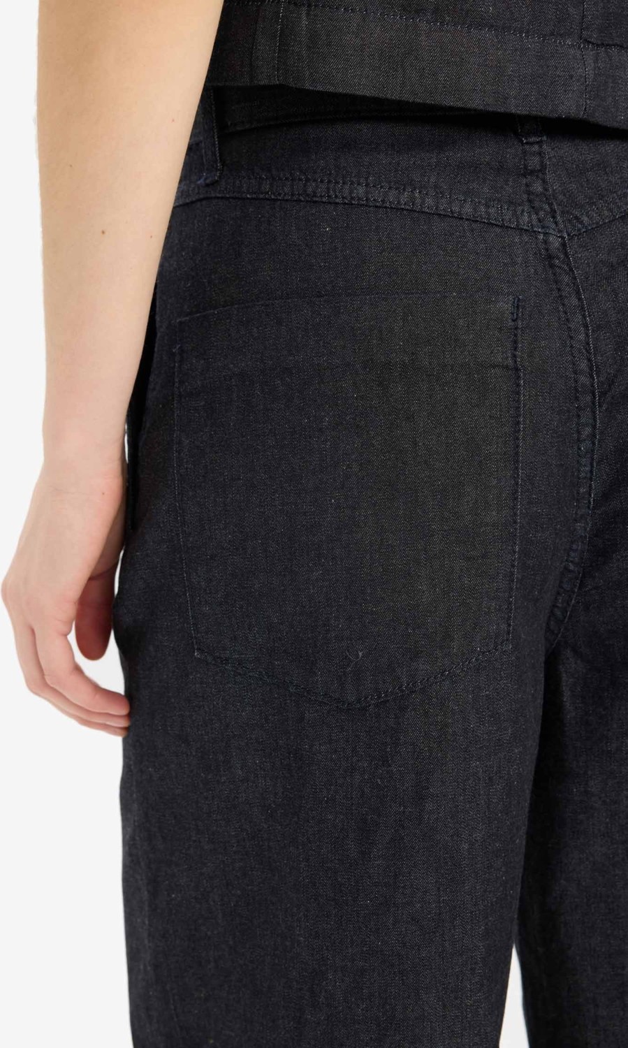 DeFacto %100 Pamuk Wide Leg Yüksek Bel Uzun Jean Pantolon E5794AX25SP görsel 5