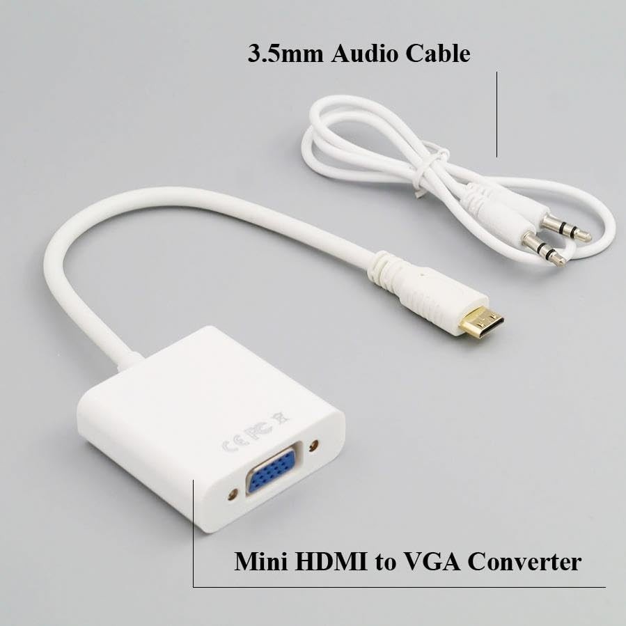 Die Grup Mini HDMI To VGA Ses Destekli Çevirici Dönüştürücü Adaptör görsel 3