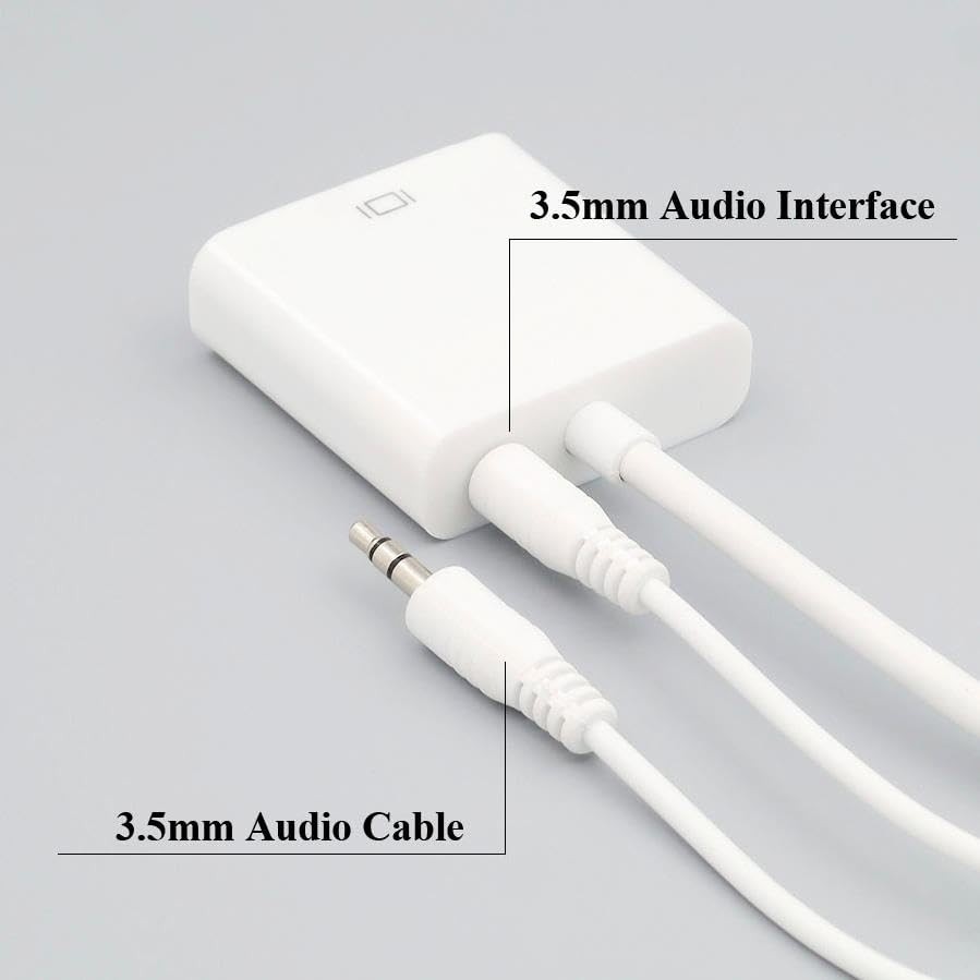 Die Grup Mini HDMI To VGA Ses Destekli Çevirici Dönüştürücü Adaptör görsel 4