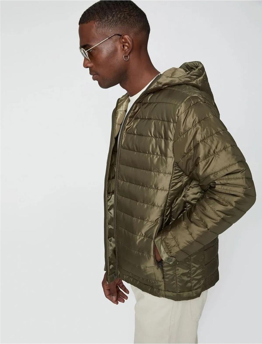 Koton 3Wam20155Hw Haki 858 Erkek Polyester Outerwear Ceket görsel 8
