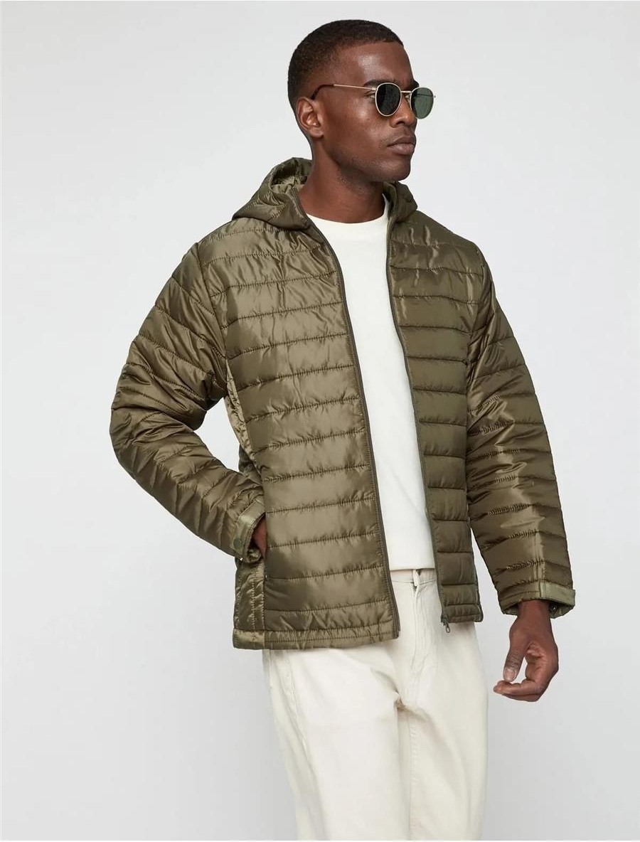 Koton 3Wam20155Hw Haki 858 Erkek Polyester Outerwear Ceket görsel 7