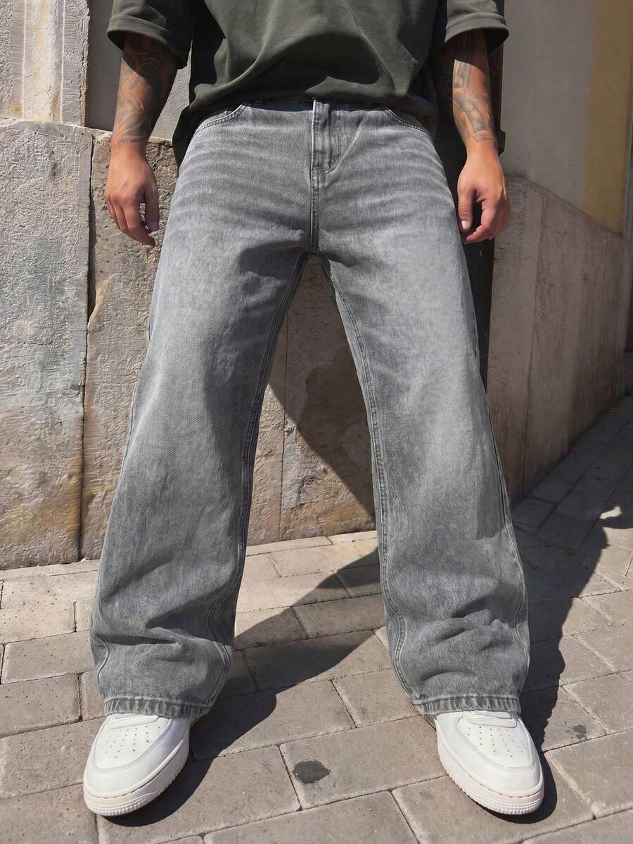 Wkm Erkek Baggy Yıkamalı Denim Jean Pantolon
