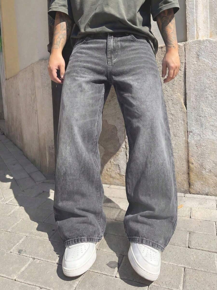 Wkm Erkek Baggy Yıkamalı Denim Jean Pantolon görsel 5