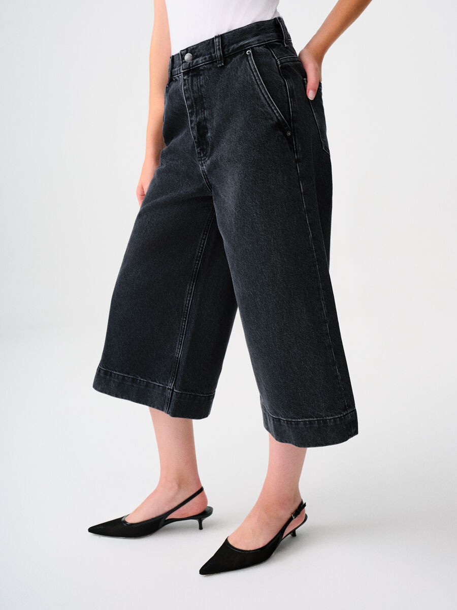 Loft Culotte Cropped Regular Fit Kadın Pantolon görsel 3