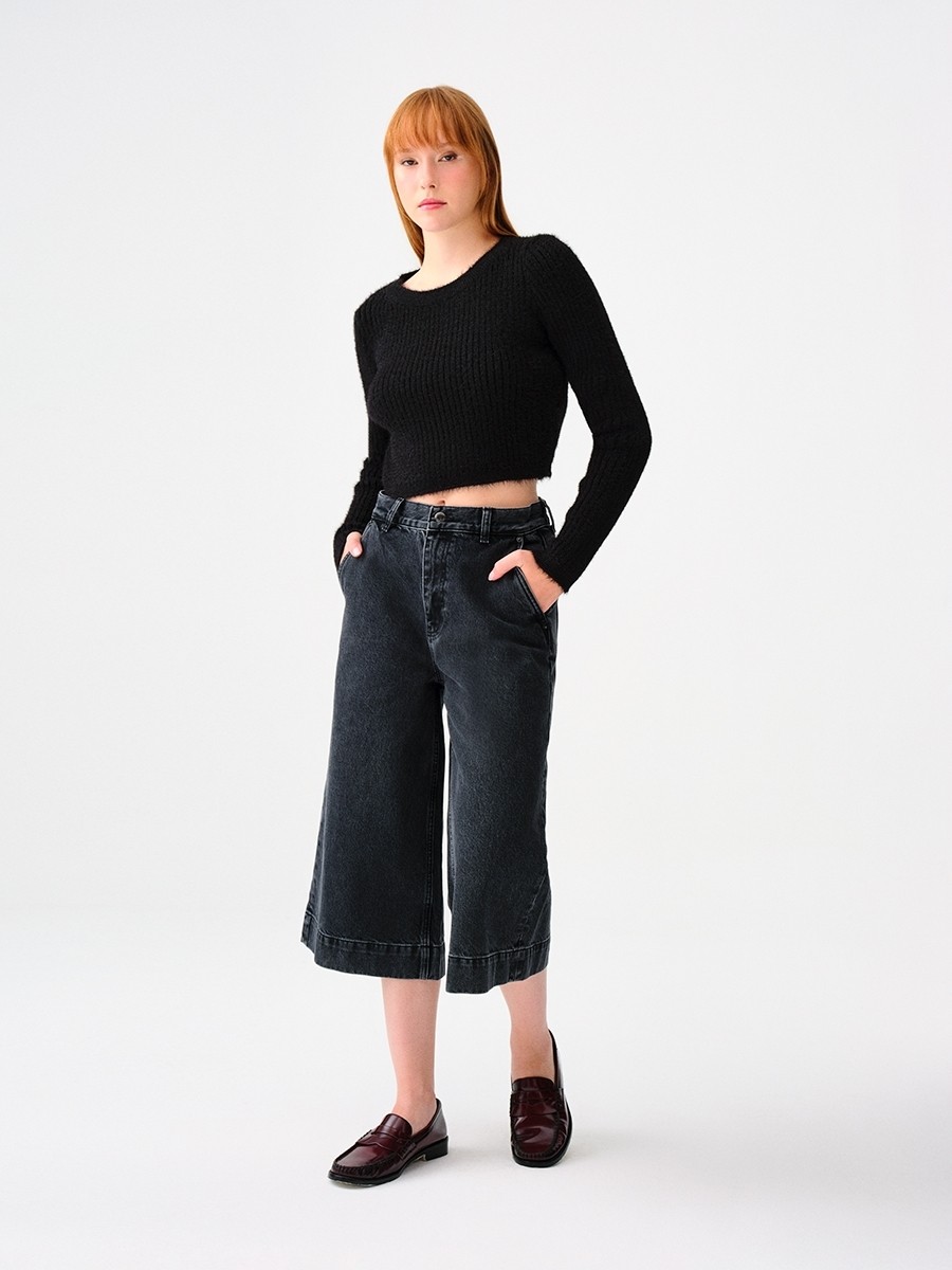 Loft Culotte Cropped Regular Fit Kadın Pantolon görsel 6