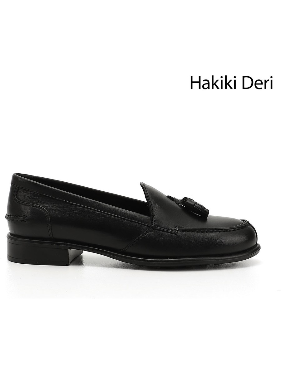 Gönderi(r) Kadın Siyah Hakiki Deri Loafer Ayakkabı
